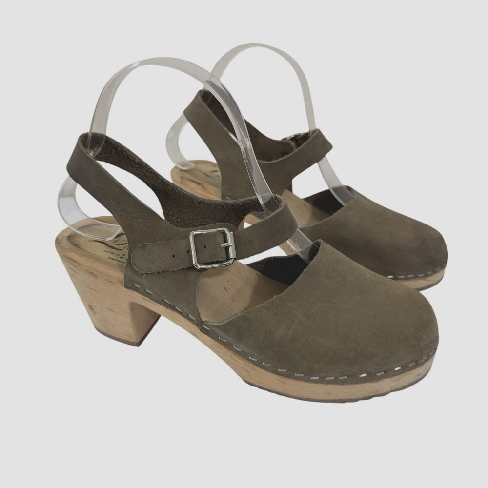 Lotta From Stockholm Leather Mule Clog Shoes US 8.5 / EUR 39 Heel Womens READ